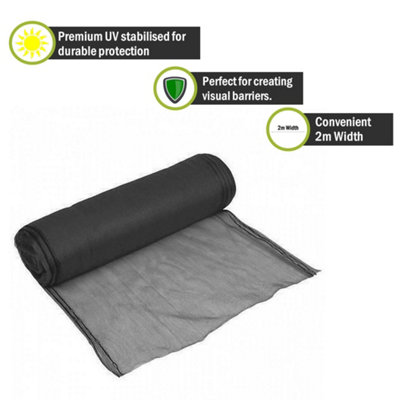 PegDev - PDL - Black Temporary Fencing, Heavy Duty UV Stabilised Polyethylene Mesh, Durable Netting for Herris Fencing (23m)