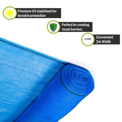 Pegdev - PDL - Blue Temporary Fencing, Heavy Duty UV Stabilised Polyethylene Mesh, Durable Netting for Herris Fencing (28m)