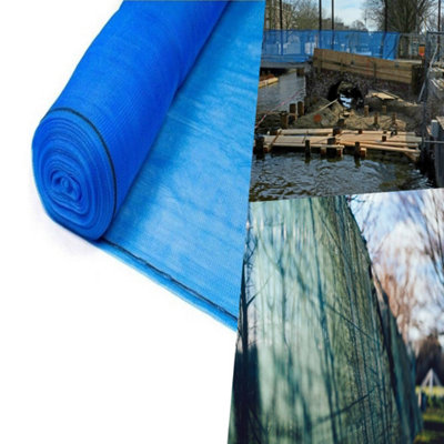 Pegdev - PDL - Blue Temporary Fencing, Heavy Duty UV Stabilised Polyethylene Mesh, Durable Netting for Herris Fencing (28m)