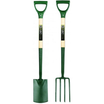 Pegdev - PDL Carters Ergonomic Steel Border Spade & Fork Ash Ergo YD Handles 28" and 30" Length Perfect for Precision Horticulture