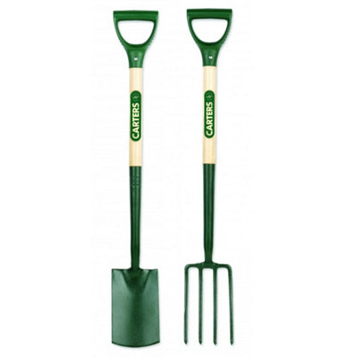 Pegdev - PDL Carters Ergonomic Steel Border Spade & Fork Ash Ergo YD Handles 28" and 30" Length Perfect for Precision Horticulture