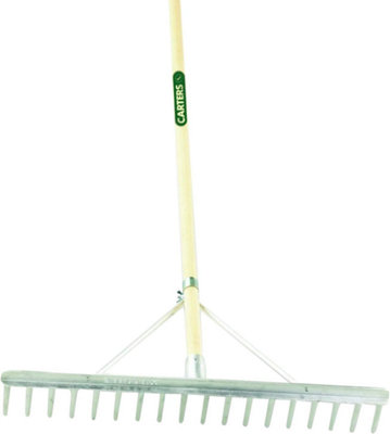 Pegdev - PDL Carters Large 18T 70cm Aluminium Landscape Garden Gravel Rake - Heavy Duty, 1200mm Hardwood Handle