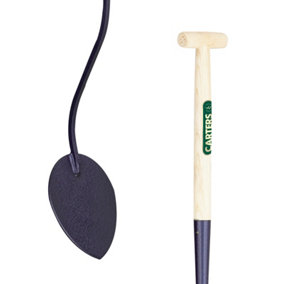 Pegdev - PDL Carters TURF LIFTER Lifting Iron - Traditional Wood Handle Lawn Grass Spade. 48'' Ash Shaped T Handle