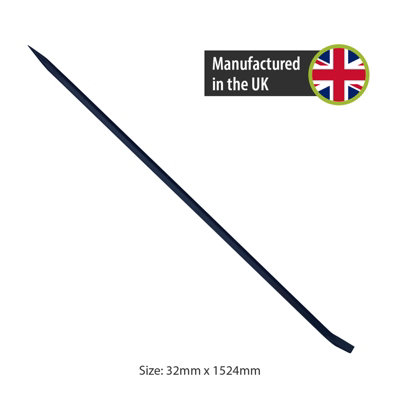 Pegdev - PDL - Carters Wrecking Bar - (5ft) Heavy-Duty Crowbar with Chisel/Point/PRY - Hexagon Heel and Point Design