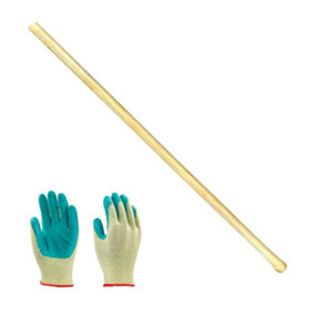 Pegdev - PDL - 'Chillington Style' Hoe Replacement 48" Ash Handle Only & Gardening Gloves