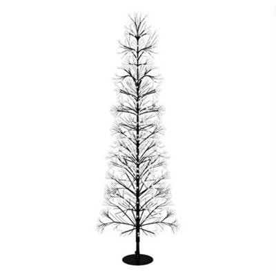 Pegdev - PDL - Christmas Pre Lit  Tree with 3000 Warm White Micro LEDs, Timer, Black Frame, 5m Lead, Indoor/Outdoor, 1.8m