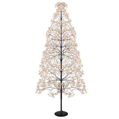 Pegdev - PDL - Christmas Pre Lit  Tree with 4008 Copper Gold Micro LEDs, Black Frame, Timer, 5m Lead, Indoor/Outdoor, 2.1m