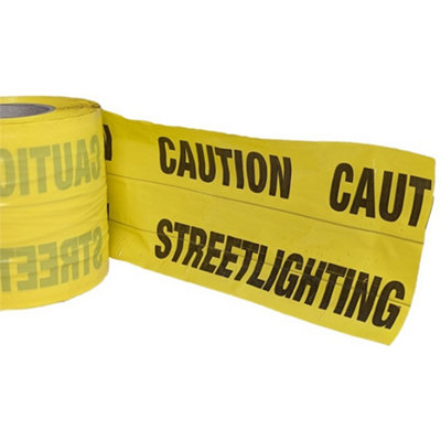 Pegdev - PDL - Detectable Underground Tape (Street Lighting) 150mm Yellow Traceable 130 Micron EN 12613 Tape (8M)