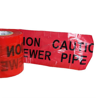 Pegdev - PDL - Detectable Underground Warning Tape 150mm (Sewer Pipe), Traceable Marker for Buried Pipes & Services (15M)