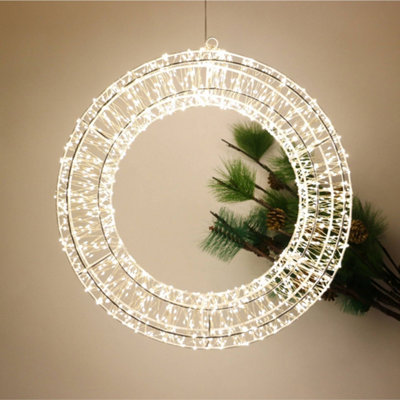 Pegdev - PDL - Elegant Christmas Wreath Pre Lit LED Decoration with ...