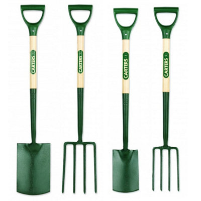 Pegdev - PDL - Ergonomic Steel Garden Tool Set - Garden Spade & Fork, Border Spade & Fork Set - Professional Grade