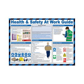 Pegdev - PDL - First Aid & Health Safety Poster A2 Landscape - Health and Safety at Work- Durable Hazard Sign & Guide.