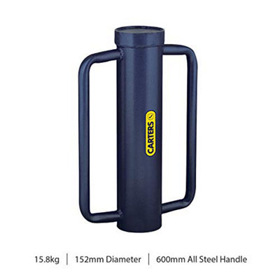 Pegdev - PDL - Heavy Duty Fence Post Rammer 6" Diameter Driver, Pusher, Knocker Steel Professional Tool for Ground Installation