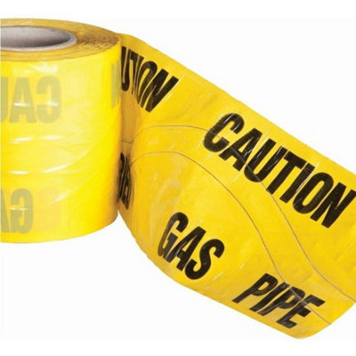 PegDev - PDL - High-Visibility Underground Detectable Warning Tape Gas 150mm x 15m - Durable & Rot Resistant