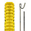 Pegdev - PDL - Highly Durable Yellow Plastic Barrier Fencing, Mesh with Steel Fence Pins - Heavy Duty Fencing 25 Metres 10 Pins