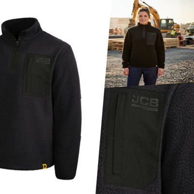 Pegdev - PDL JCB Unisex Borg Fleece Black 320gsm Polyester Warm Work ...