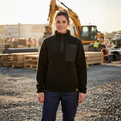 Pegdev - PDL JCB Unisex Borg Fleece Black 320gsm Polyester Warm Work ...