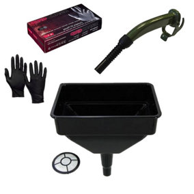Pegdev - PDL - Jerry Can Accessory Bundle - Metal Spout, Heavy Duty Funnel & Nitrile Gloves - Upgrade Your Refuelling Experience