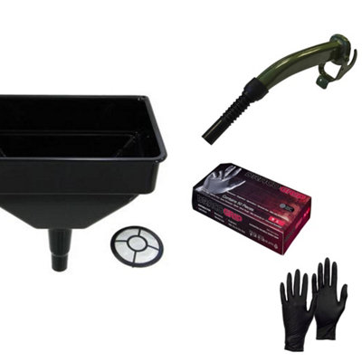 Pegdev - PDL - Jerry Can Accessory Bundle - Metal Spout, Heavy Duty Funnel & Nitrile Gloves - Upgrade Your Refuelling Experience