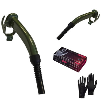 Pegdev - PDL - Jerry Can Accessory Bundle - Metal Spout & Nitrile Gloves - Efficient Refuelling & Protection