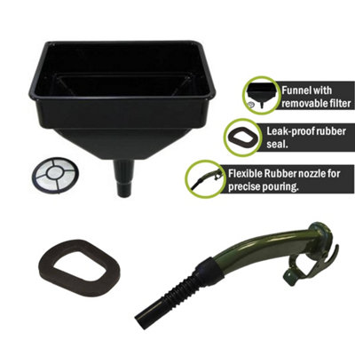 Pegdev - PDL - Jerry Can Accessory Bundle - Premium Metal Spout, Rubber Seal, Heavy Duty Funnel - Efficient Refuelling