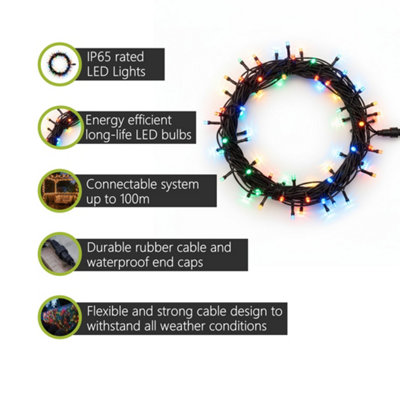 Pegdev - PDL LED String Lights RGBY Colour Changing Black Rubber IP65 ...