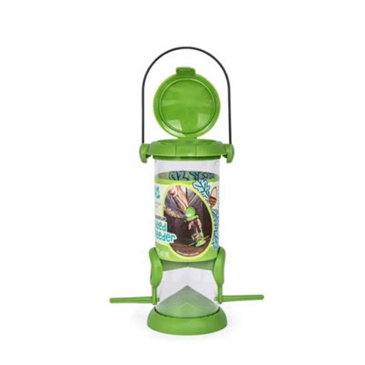 PegDev - PDL - NT Range Kids EasyFlip Seed Feeder - Recyclable Plastic, Encourages Bird Watching, Ideal for Finch & Sparrow Blend