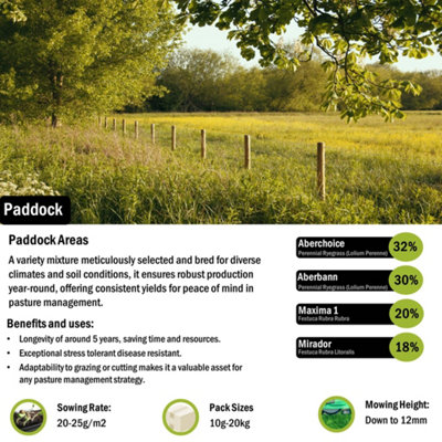 Pegdev - PDL - Paddock Grass Seed: Resilient, Versatile, and High-Yielding (10kg)