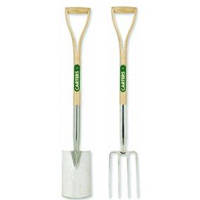 Pegdev - PDL - Perennial Stainless Steel Border Spade and Fork Set - Ideal for Garden Borders and Beds