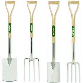 Pegdev - PDL - Perennial Stainless Steel Garden Tool Set - Garden Spade & Fork, Border Spade & Fork - Premium Quality
