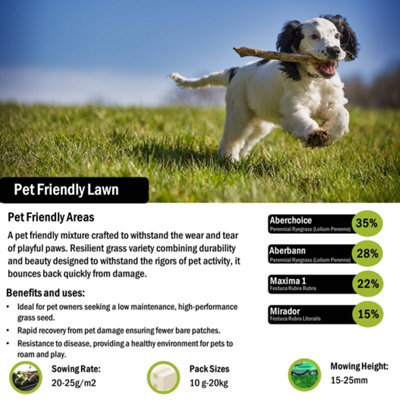 Pegdev - PDL - Pet Friendly Grass Seed: Resilient, High-Yielding Option for Lawns and Pastures (20kg)