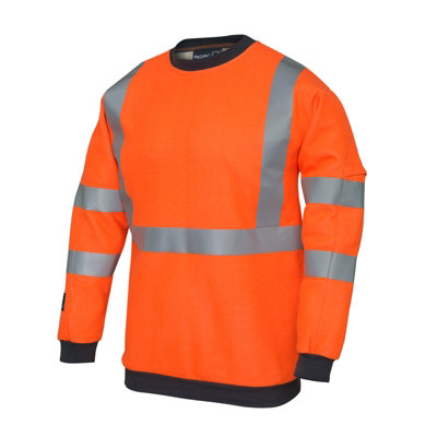 Pegdev - PDL - Progarm Fr Arc Sweatshirt - Hi-Vis Flame Resistant, ARC 2 Protection, Rail, Utilities, Electrical. Orange (2XL)