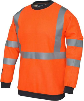 Pegdev - PDL - Progarm Fr Arc Sweatshirt - Hi-Vis Flame Resistant with ARC 2 Protection, Ideal for Rail & Utilities Orange (3XL)