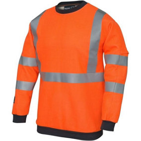 Pegdev - PDL - Progarm Fr Arc Sweatshirt - Hi-Vis Flame Resistant with ARC 2 Protection, Ideal for Rail & Utilities  Orange (S)