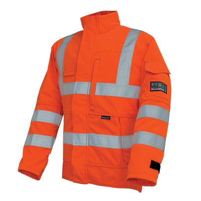 Pegdev - PDL - Progarm Men's FR ARC Flash Orange Jacket - Hi-Viz, Flame Resistant, Safety Wear for Industrial Professionals. (2XL)