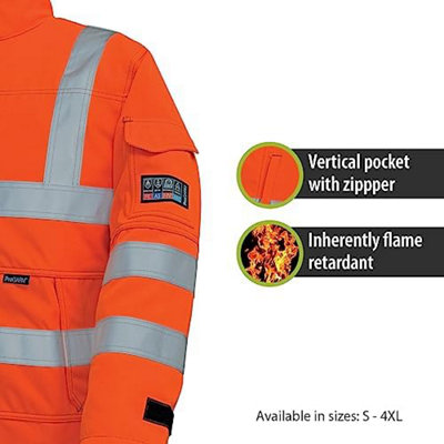 Pegdev - PDL - Progarm Men's FR ARC Flash Orange Jacket - Hi-Viz, Flame ...