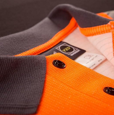 Pegdev - PDL - Progarm Mens Long Sleeve FR ARC HiVis Polo Shirt, Flame Resistant, and Stylish for Industrial Safety (4XL) Orange