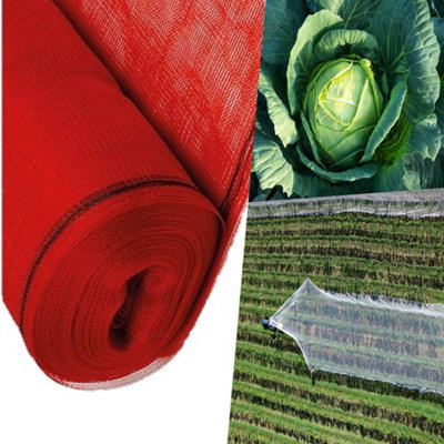 Pegdev - PDL - Red Heavy Duty Plants & Crops Protection Netting 2m Width (50m/Full Roll) - UV Stabilised Mesh Garden Protection.