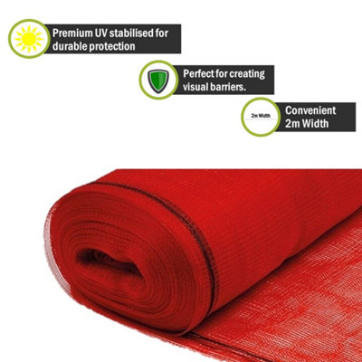 Pegdev - PDL - Red Temporary Fencing, Heavy Duty UV Stabilised Polyethylene Mesh, Durable Netting for Herris Fencing (1m)