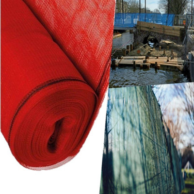 Pegdev - PDL - Red Temporary Fencing, Heavy Duty UV Stabilised Polyethylene Mesh, Durable Netting for Herris Fencing (9m)