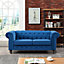 Pelham 158cm Wide Blue Velvet Fabric 2 Seat Chesterfield Sofa In A Box