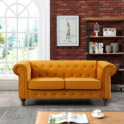 Chesterfield shop sofa orange