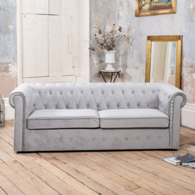 Pelham Velvet 3 Seat Chesterfield Style Sofa with Pull Out Sofabed