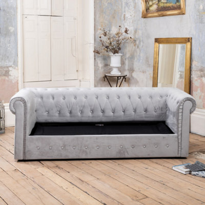 Pelham Velvet 3 Seat Chesterfield Style Sofa with Pull Out Sofabed