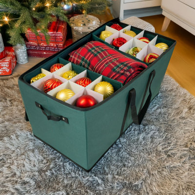 Pelle & Sol Christmas Bauble Storage Box 128Ornament Capacity, Grey — free download