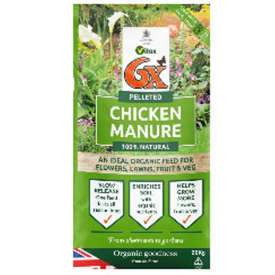 Pelleted Chicken Manure Fertiliser 20kg 100% Natural Organic Plant Food for Flowers, Lawns, Vegetables & Pots Rich in Nutrients
