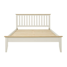 Pembroke 5ft King Size Bed Frame with Slatted Headboard - Pebble
