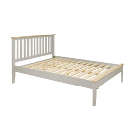 Pembroke Double Bed Frame 4ft6 with Slatted Headboard - Harbour Stone