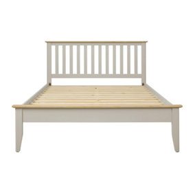 Pembroke King Size Bed Frame 5ft with Slatted Headboard - Harbour Stone