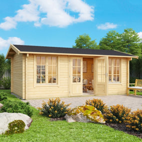 Pembrokeshire 53-Log Cabin, Wooden Garden Room, Timber Summerhouse, Home Office - L540 x W345.8 x H239.4 cm